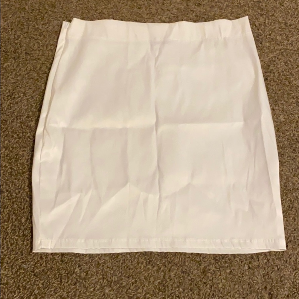 White silk skirt